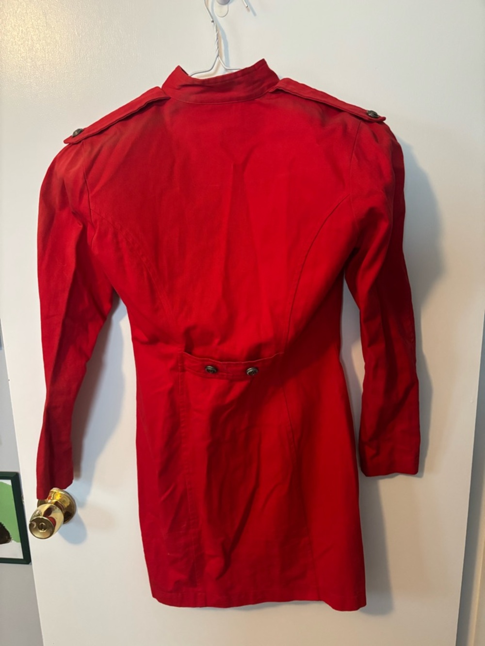 Vintage 80s Quiet Luxury Feminine Studio L.A. Vibrant Red Collared Jacket Dress - Picture 6 of 6